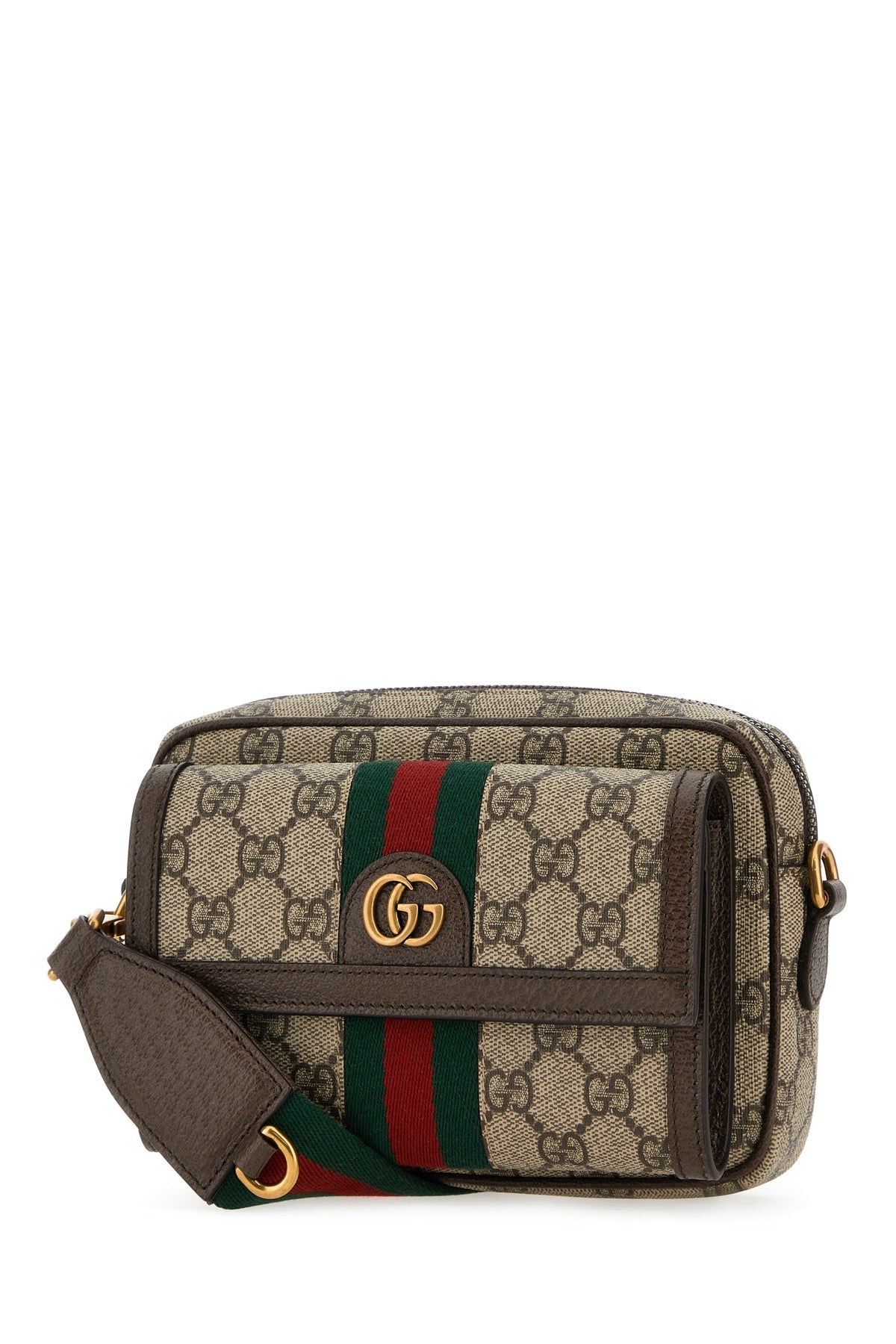 Gucci Women Gg Supreme Ad Leather Mini Ophidia Crossbody Bag