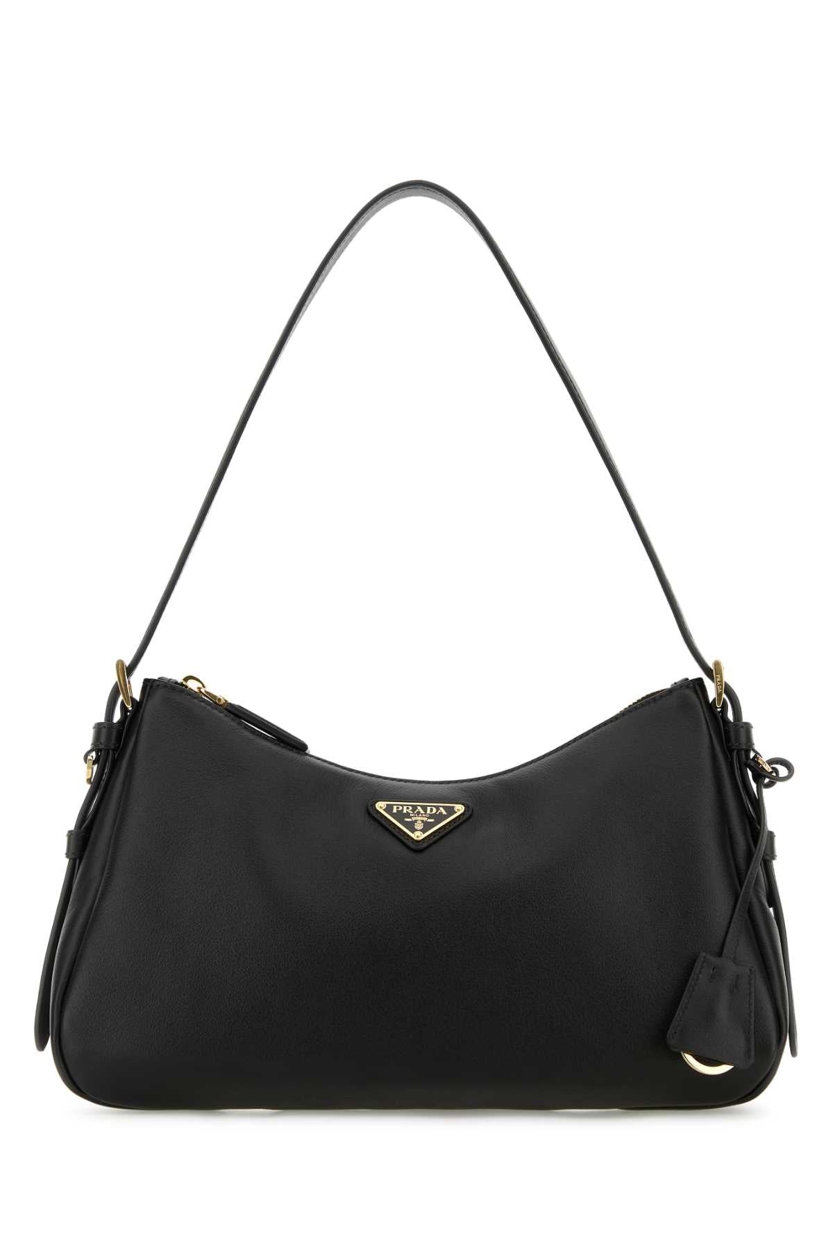Prada Women Black Leather Medium Aimee Shoulder Bag