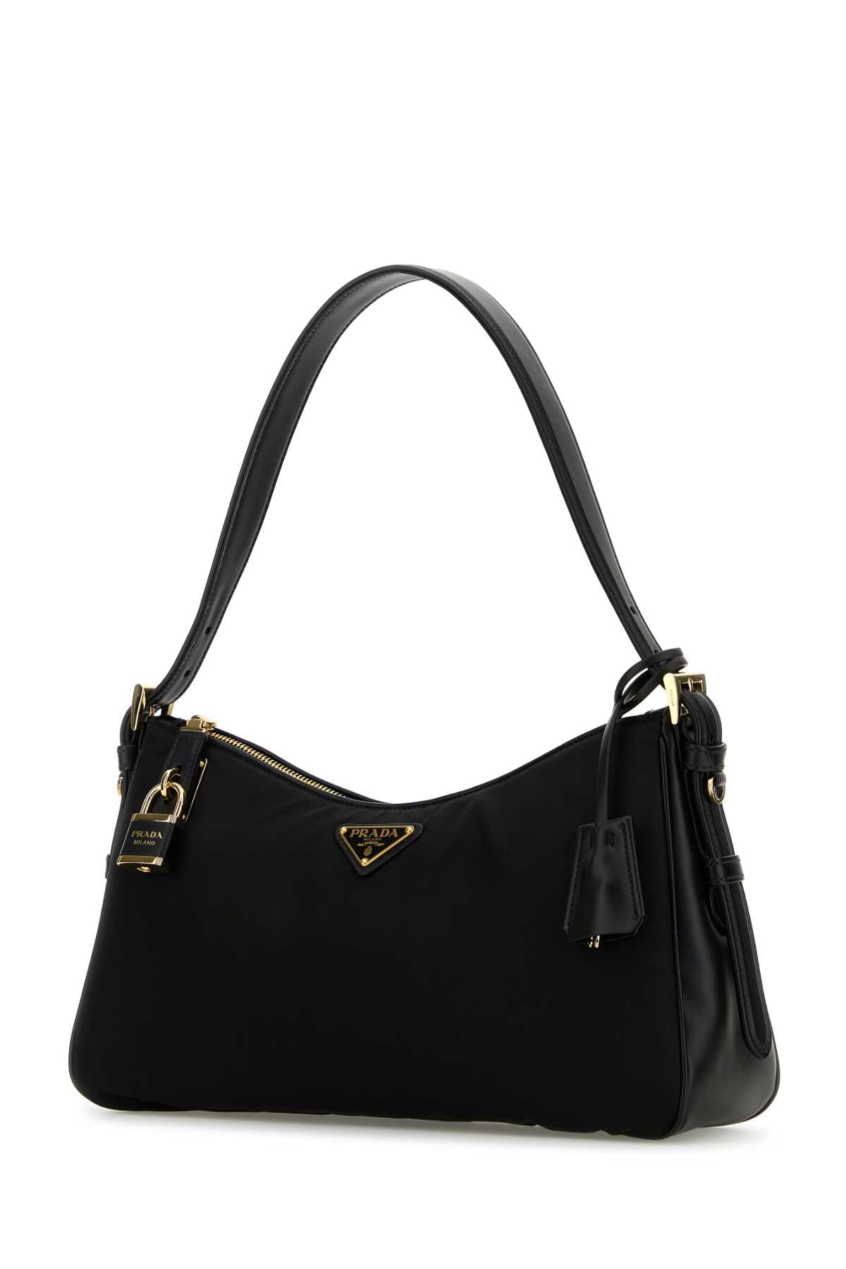 Prada Women Black Nylon Large Aimee Shoulder Bag