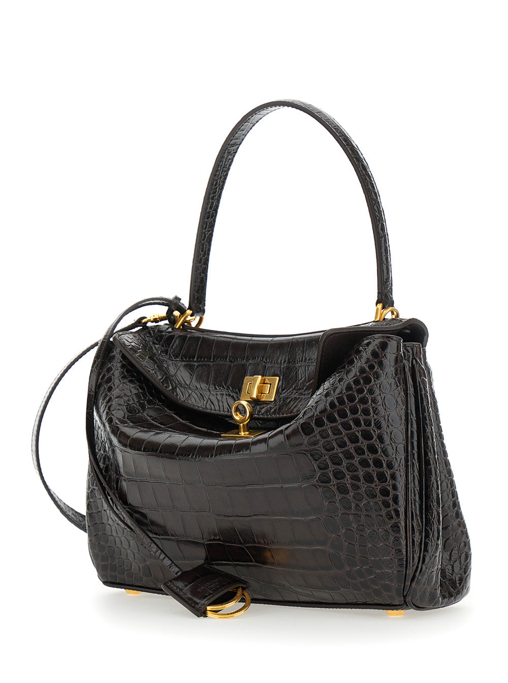 Balenciaga Women 'Rodeo' Brown Small Handbag With Detachable Key Holder In Leather Woman