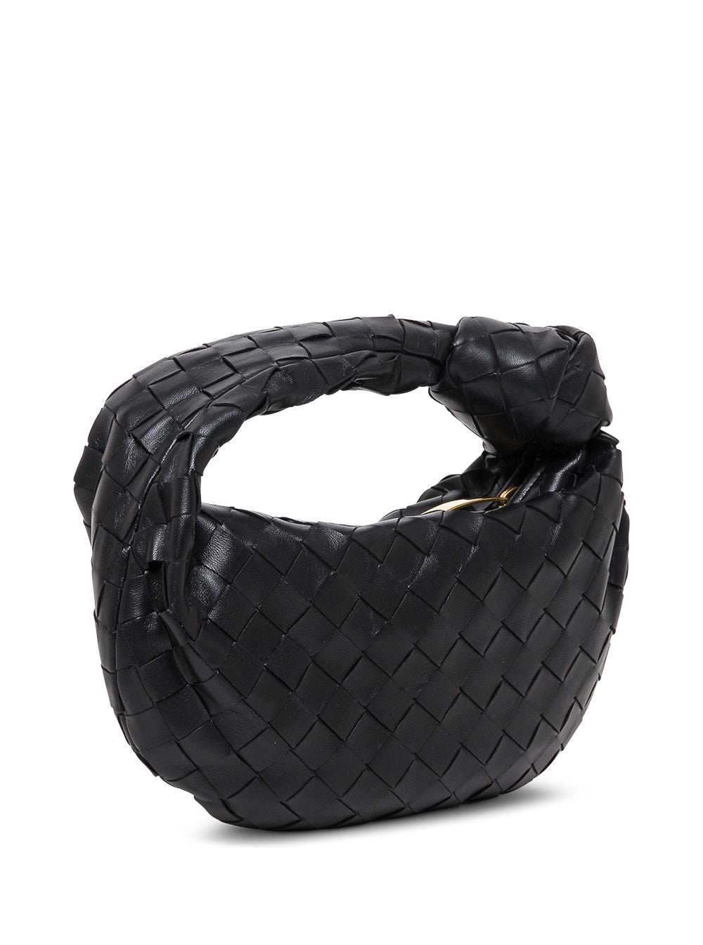 Bottega Veneta Women Black Intreccio Nappa Mini Jodie Handbag