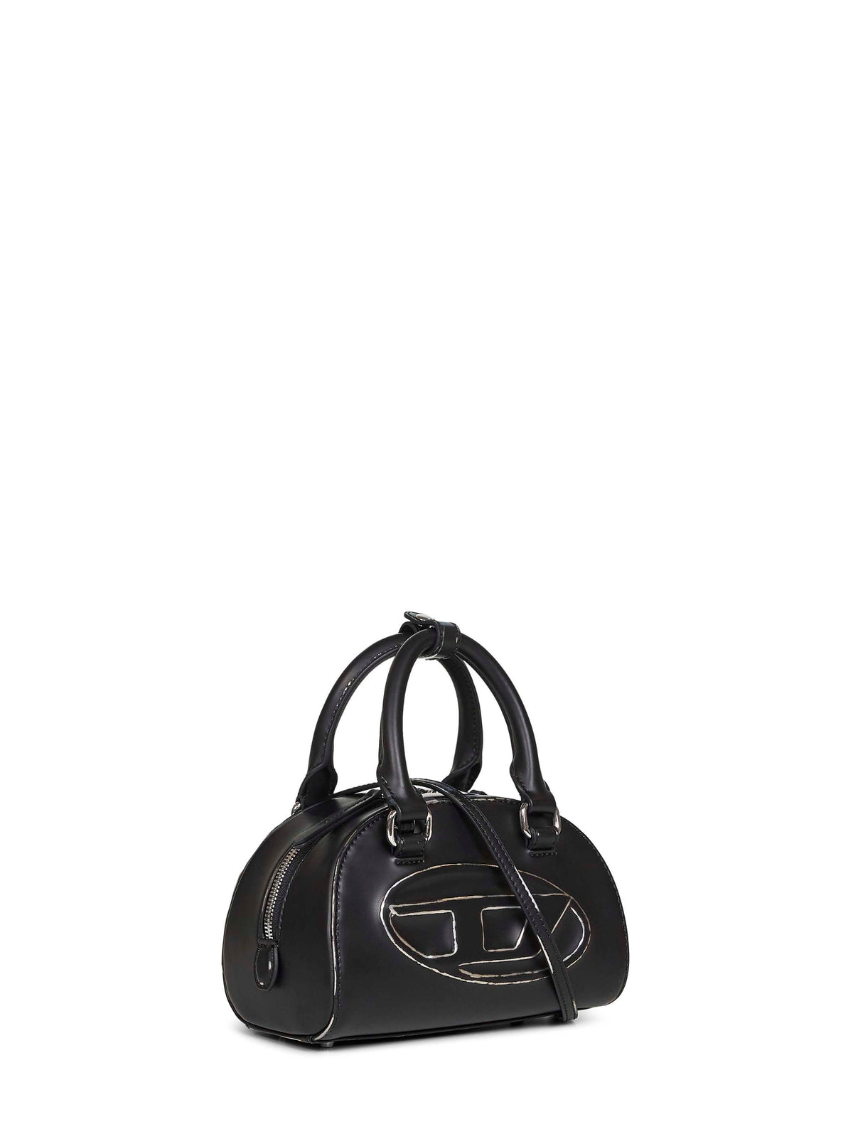 Diesel Women Black 1Dr Dome Crossbody Mini Bowling Bag