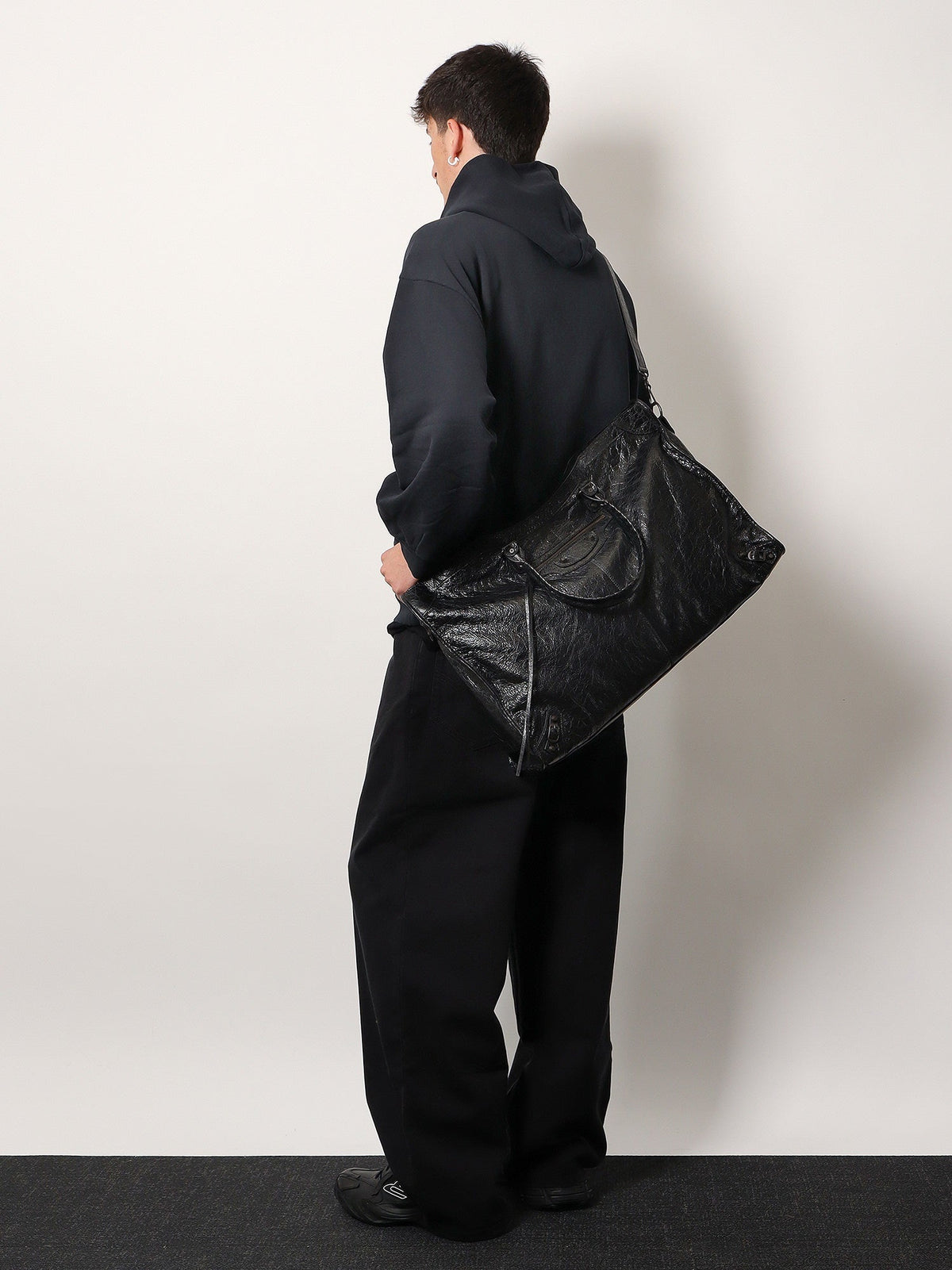 Balenciaga Men Le City Leather Travel Bag