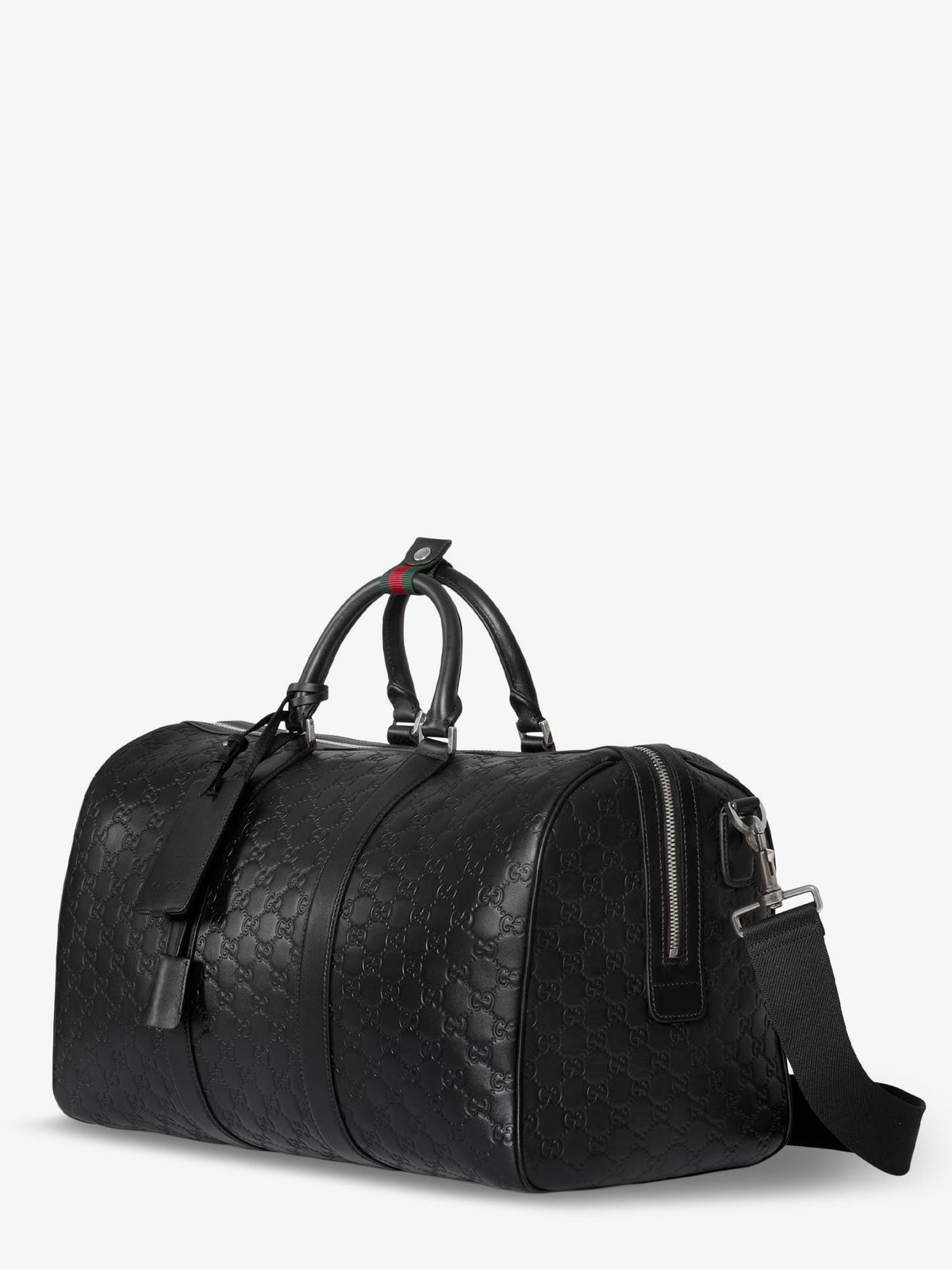 Gucci Men Coated Canvas Gg Emblem Travel Bag With Gg Motif