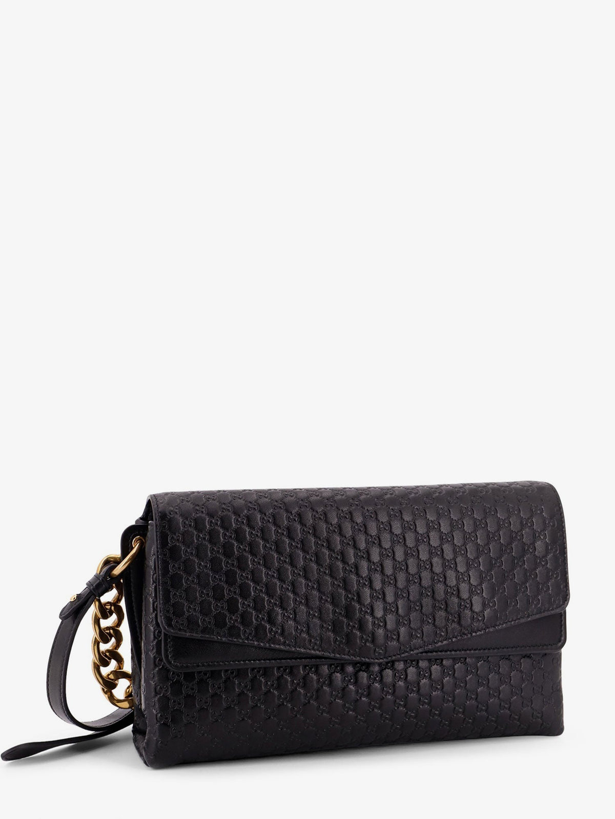 Gucci Women Leather Crossbody Bag With Embossed Gg Motif