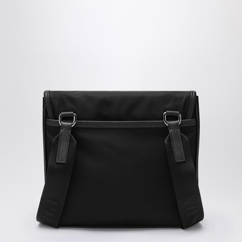 Prada Shoulder Bag In Re-Nylon And Black Saffiano Men