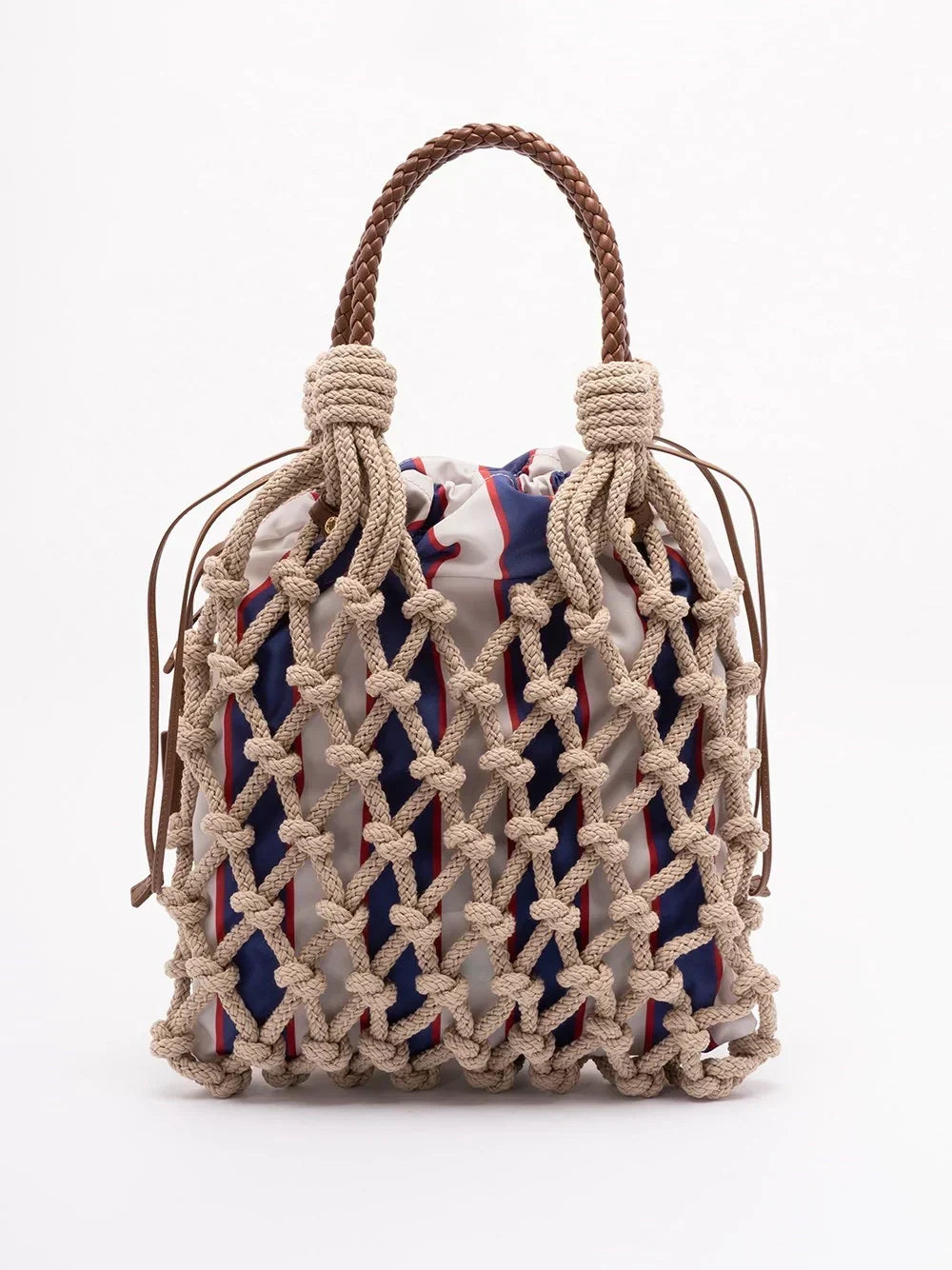 Prada Women ``Prada Noué` Cotton And Leather Handbag