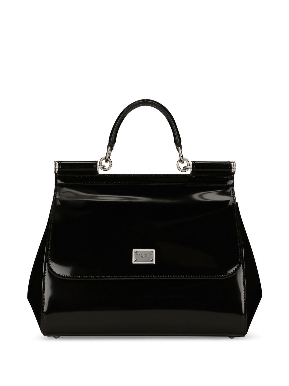 Dolce & Gabbana Women Sicly Large Shiny Leather Handbag